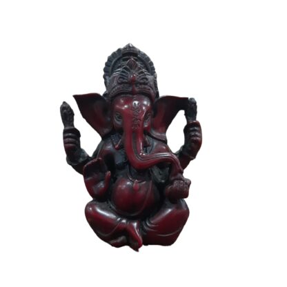 Ganesh Statue Red Resin 3 Inch