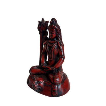 Lord Shiva Statue 5 Inch Red Left