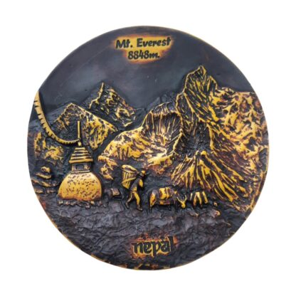 Mt. Everest Antique Round Decorative Plate 6 Inch