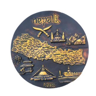 Nepal Antique Round Decorative Plates 6 Inch