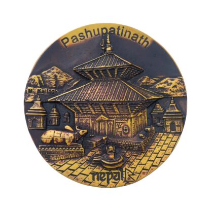 Pashupatinath Antique Round Decorative Plate 6 Inches