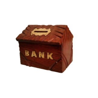 Smallest Wooden Brown House Design Money Bank 3x4 Inches