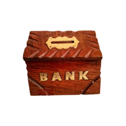 Smallest Wooden Brown House Design Money Bank 3x4 Inches Sold By Peacock Handicraft