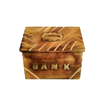 White House Wooden Money Bank Small 4x5 Inches