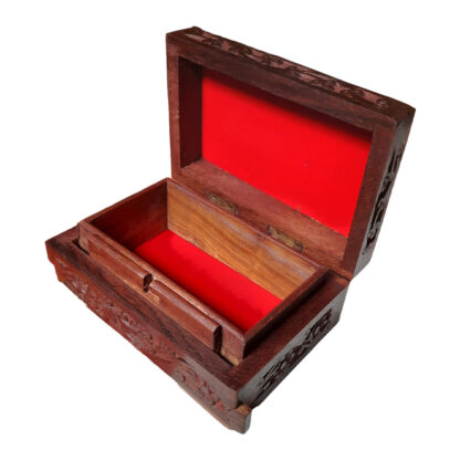 Wooden Secret Lock Box 6x4 Inch Inside left