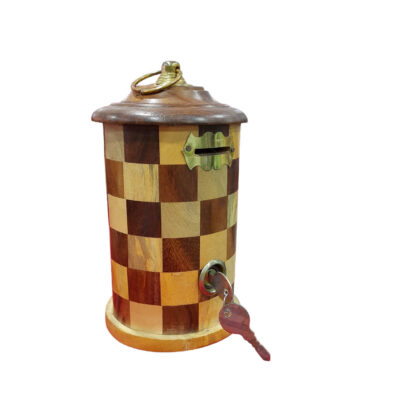 Wooden Tower Money Bank 7x4 Inch