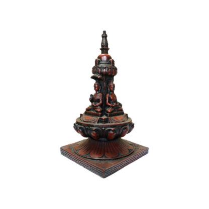 Big Resin Red Buddhist Stupa Or Chaitya 9 Inches