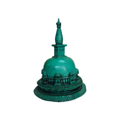 Green Resin Buddhist Stupa Or Chaitya 7 Inches