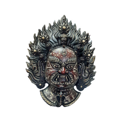 Bhairav Head Or Bhairab Mask Big Resin Hand Carved Reddish Black Inch