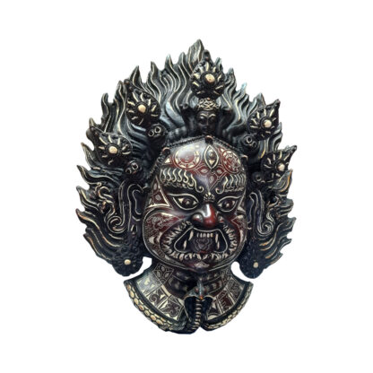 Bhairav Head Or Bhairab Mask Big Resin Hand Carved Reddish Black Inch Right