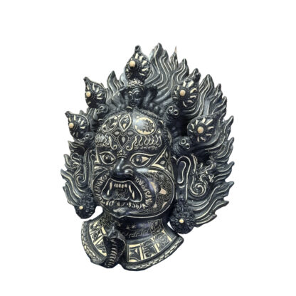 Bhairav Head Or Bhairab Mask With Carvings Special Black 12 Inch Left