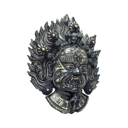 Bhairav Head Or Bhairab Mask With Carvings Special Black 12 Inch Right