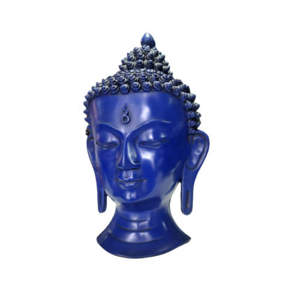 Buddha Head Mask Blue Simple 12 Inch Left