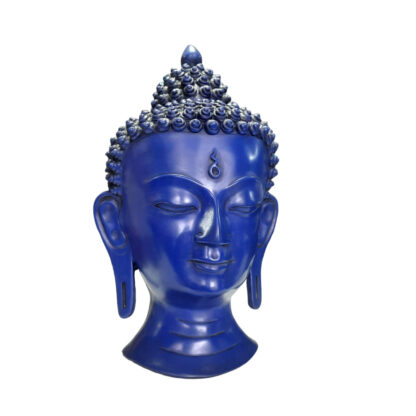 Buddha Head Mask Blue Simple 12 Inch Right