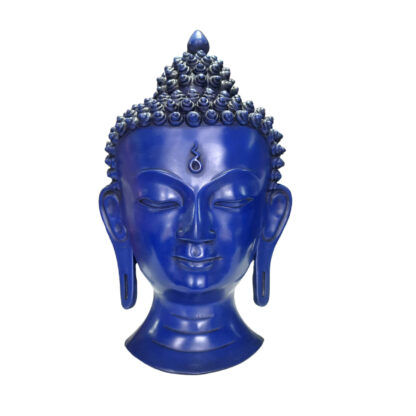 Buddha Head Mask Blue Simple 12 Inches