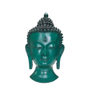 Buddha Head Mask Green Simple 12 Inch
