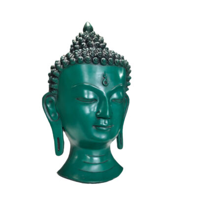 Buddha Head Mask Green Simple 12 Inch Right