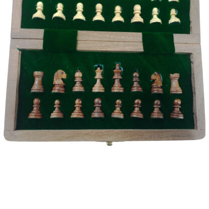 Wooden Magnetic Chess Board 8 Inches Black