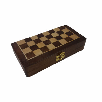 Wooden Magnetic Chess Board 8 Inches Outside Design