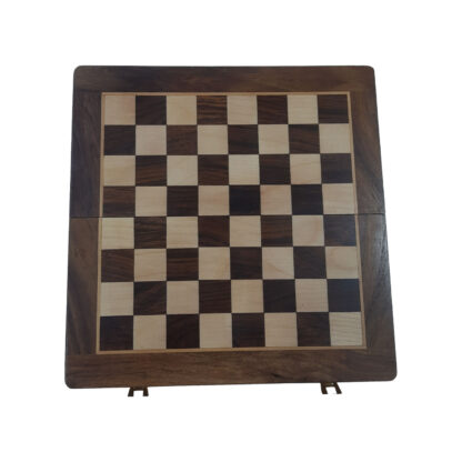 Wooden Magnetic Chess Board Game 10 Inches Outside