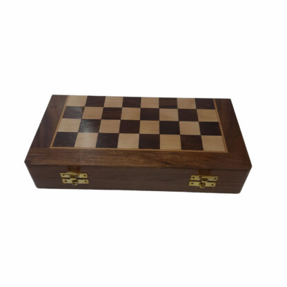 Wooden Magnetic Chess Board Game 10 Inches Outside Sold By Peacock Handicraft