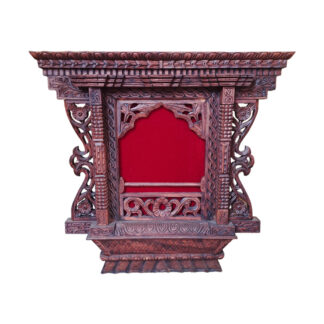 Big Brown Nepali Wooden Photo Frame Jhyal 16 x14 Inch