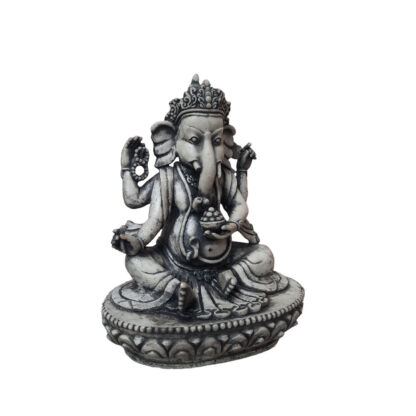Lord Ganesh Of Fiber Antique Color 9 Inch Right