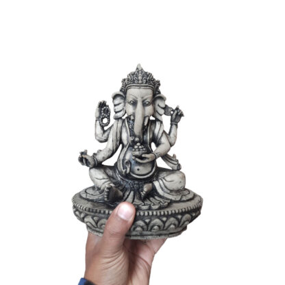 Lord Ganesh Of Fiber Antique Color 9 Inch Sold By Peacock Handicraft