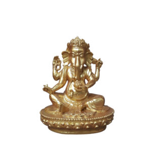 Lord Ganesh Or Ganesha Statue Of Fiber Golden Color 9 Inch