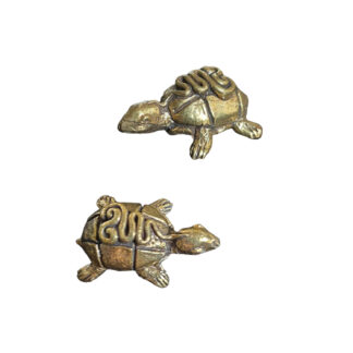 Smallest Metal Brass Tortoise Goodluck For Purse 1 Inch