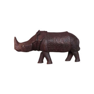 Wooden One Horn Rhino 6x3 Inches