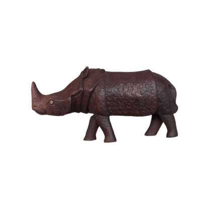 Wooden One Horn Rhino 6x3 Inches
