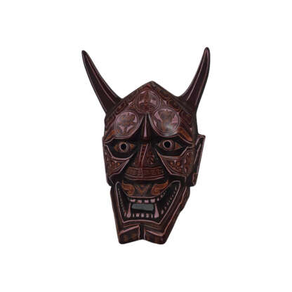 Hana Mask 8 Inches In Carving Peacock Handicraft
