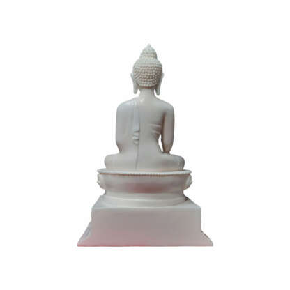 Big White Buddha Statue 10 Inch Fiber +977 9849423294 With Base Token Of Love Nepal