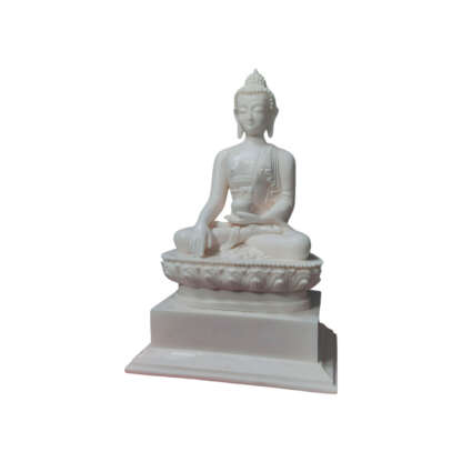 Big White Buddha Statue 10 Inch Fiber Peacock Handicraft With Base Token Of Love Nepal