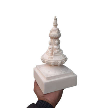 Buddha Stupa Statue Or Chiba Dyo White Dya 11 Inch In Hand