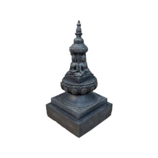 Chiba Buddha Stupa Black 7 Inch With Base Space For Text