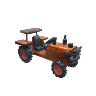 Wooden Tractor Brown 11x6 Inch Toy Car