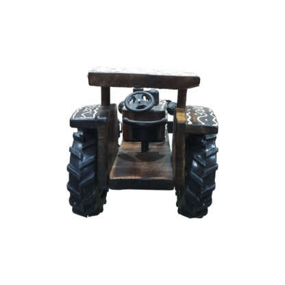 Wooden Tractor White Design 10x5 Inches