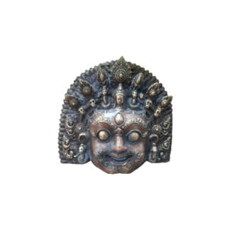 Akash Bhairav Mahakal Metal Mask Antique 6.5x7 Inch