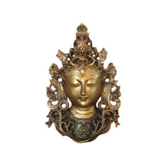 Brass Antique Buddhist Wall Hanging Tara Mask 10 Inch