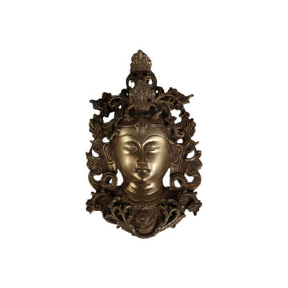 Brass Antique Tara Mask 10 Inches By Peacock Handicraft