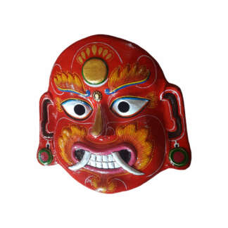 Handmade Lakhe Mask-Traditional Nepali Wall Hanging-12 Inch