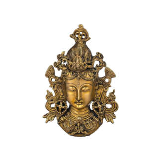 Wall Hanging Green Tara Mask Metal Brass 8 Inch