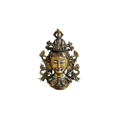 Wall Hanging Green Tara Mask Metal Brass 8 Inch By Peacock Handicraft