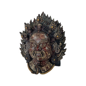 Big Resin Bhairab Mask Hand Carved Bhairav Head 12 Inch Red