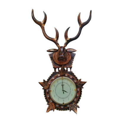 Biggest Wooden Deer Wall Clock 28x20 Inch Watch