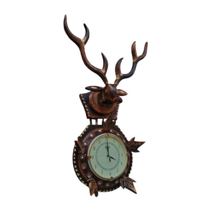 Biggest Wooden Deer Wall Clock 28x20 Inch Watches