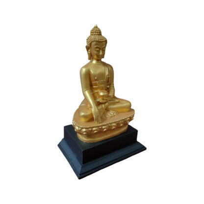 Buddha Statue With Base 11 Inch Golden Peacock Handicraft