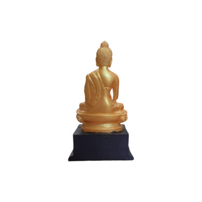 Buddha Statue With Base 7 Inch Golden Peacock Handicraft Bhaktapur